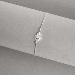 Pulseira entremeio mão cravejada 11mm v15 16cm com alongadora