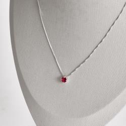 Colar zircônia redonda cereja 5mm 40cm