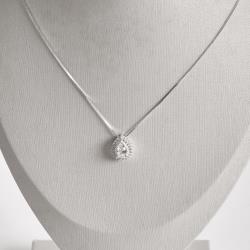 Colar zircônia gota com cravejado 13mm 45cm