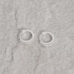 Argola click redonda cravejada 10mm