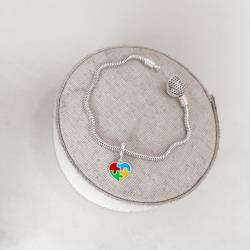 Berloque pingente coração símbolo autismo 11mm resina