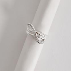 Anel infinito cravejado 2 fios