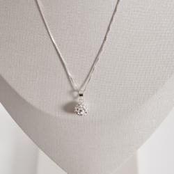 Colar pingente bola cravejada 8mm 45cm