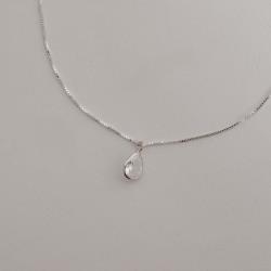 Colar zircônia gota 8mm 45cm