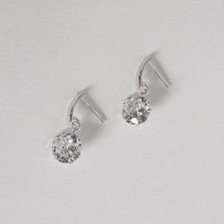 Brinco base com zircônia cristal 8mm