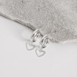 Argola pingente coração vazado 18mm tarraxa 