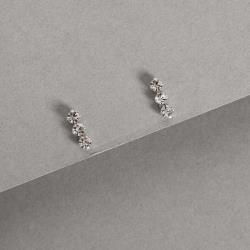 Brinco 3 zircônias cristal 