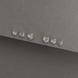Trio zircônias coração 4, 5 e 6mm