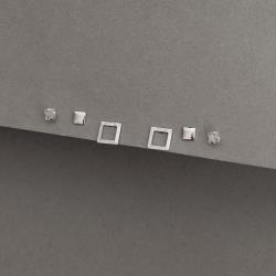 Trio quadrados com zircônia