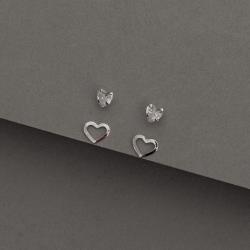 Dupla zircônia coração 5mm e coração vazado 8mm