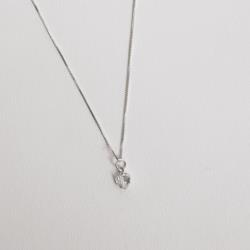 Colar pingente zircônia coração 6mm 40cm