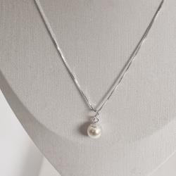 Colar pingente pérola sintética 8mm 40cm