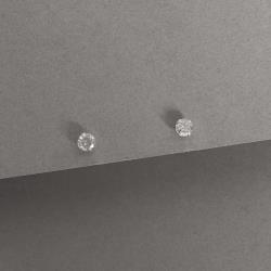 Brinco zircônia redonda cristal 4mm