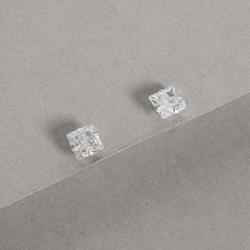 Brinco zircônia quadrada cristal 8mm
