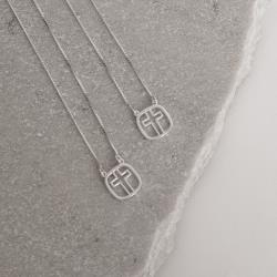 Escapulário medalhas cruz vazadas v15 60cm