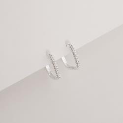 Argola click retangular cravejada 18mm