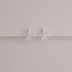 Argola click 10mm flor cravejada