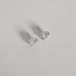 Brinco zircônia redonda cristal 9mm