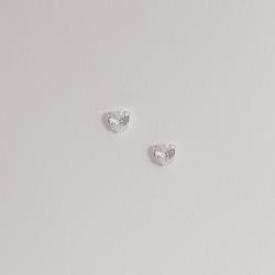 Brinco zircônia coração cristal 5mm