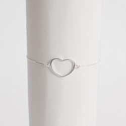 Pulseira entremeio coração vazado 18mm