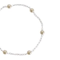 Pulseira entremeios pérolas 4.8 corrente cartier 19cm