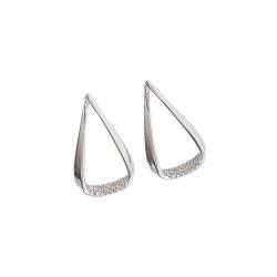 Brinco gota vazada detalhe cravejado 24mm