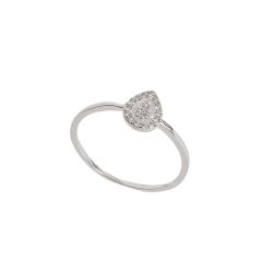 Anel gota vazada com cravejado