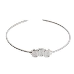 Bracelete 3 zircônias retangulares regulável