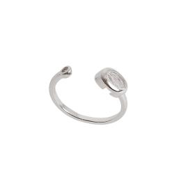 Anel zircônias oval e redonda regulável P