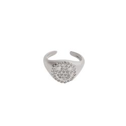 Anel dedinho smile cravejado aberto