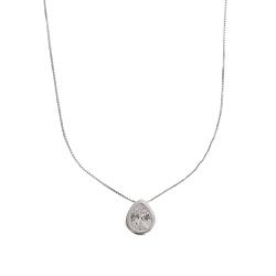 Colar zircônia gota embutida 12mm 45cm