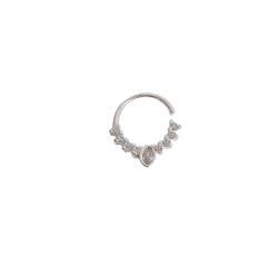 Piercing argola cravejada zircônia navete 9mm