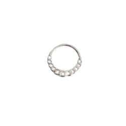 Piercing argola 11mm detalhe elos trançados orelha esquerda