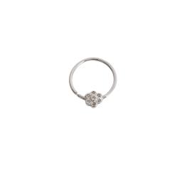 Piercing argola com flor cravejada 11mm