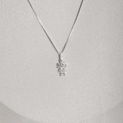 Colar pingente menina cravejada 10mm 45cm