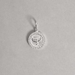 Pingente medalha Espírito Santo cravejado 14mm