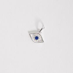 Pingente olho com zircônia azul 15mm