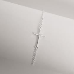 Pulseira entremeio cruz com zircônia 17mm 17+3cm