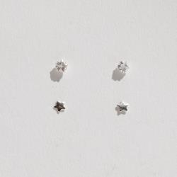 Dupla estrela lisa e zircônia estrela 3mm