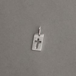 Pingente placa cruz vazada 13mm