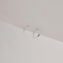 Argola click redonda cravejada 12mm