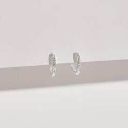 Argola click gota 13mm cravejada cristal