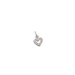 Pingente coração vazado cravejado 8mm