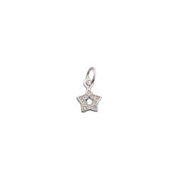 Pingente estrela vazada cravejada 7mm