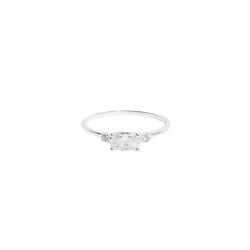 Anel zircônia oval com mini zircônias