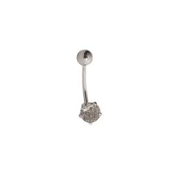 Piercing haste zircônia embutida 5mm umbigo