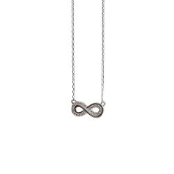 Colar entremeio infinito com cravejado 15mm corrente cadeado 40+5cm