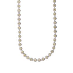 Colar entremeios zircônias amarelas com cravejado 5.7 40cm com 2 fechos