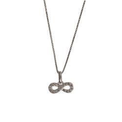 Colar pingente infinito cravejado 11mm 45cm