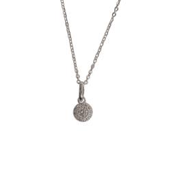 Colar pingente zircônia cristal com cravejado 6mm caixa alta corrente cadeadinho 40cm
